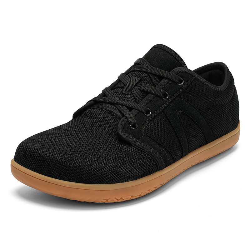 Baskets unisexes à la mode et à la largeur large, chaussures de marche décontractées à semelle zéro et à bout croisé minimaliste_voghion.com