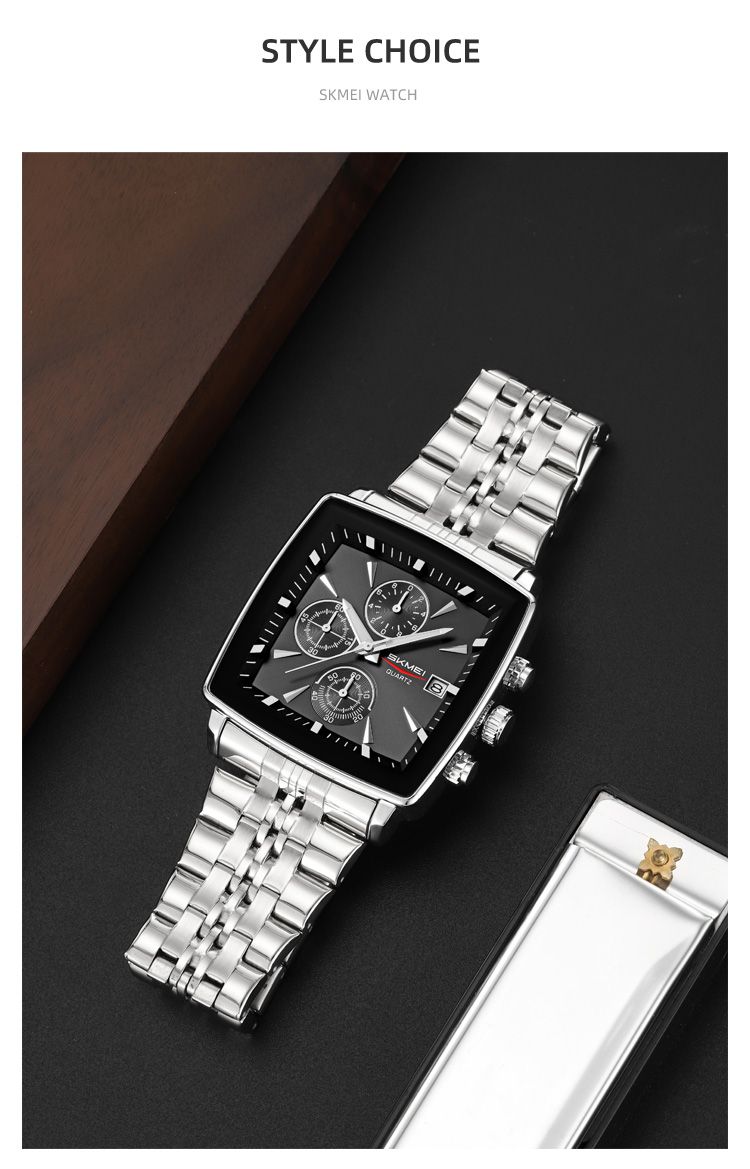 Orologio da polso al quarzo con cronometro da uomo e da donna, di lusso, con data, design alla moda, impermeabile, Reloj Hombre_voghion.com