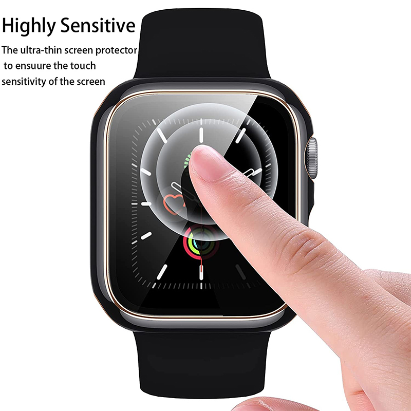 Gehärtetes Glas + Abdeckung für Apple Watch Zubehör 45 mm 41 mm 44 mm 40 mm 42 mm Displayschutzfolie Apple Watch Case Serie 3 4 5 6 SE 7 8_voghion.com