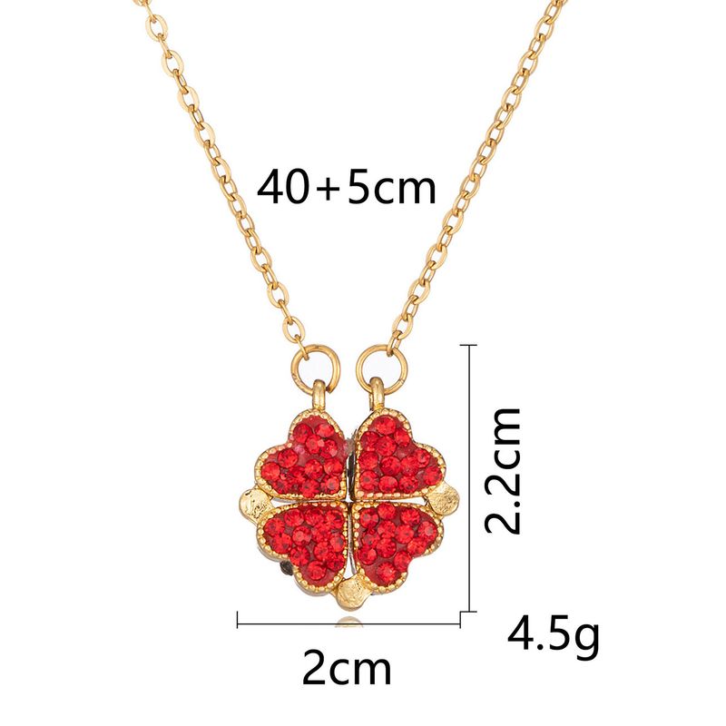 Vierbladige klaver ketting licht luxe sleutelbeen ketting titanium staal niet vervagend_voghion.com