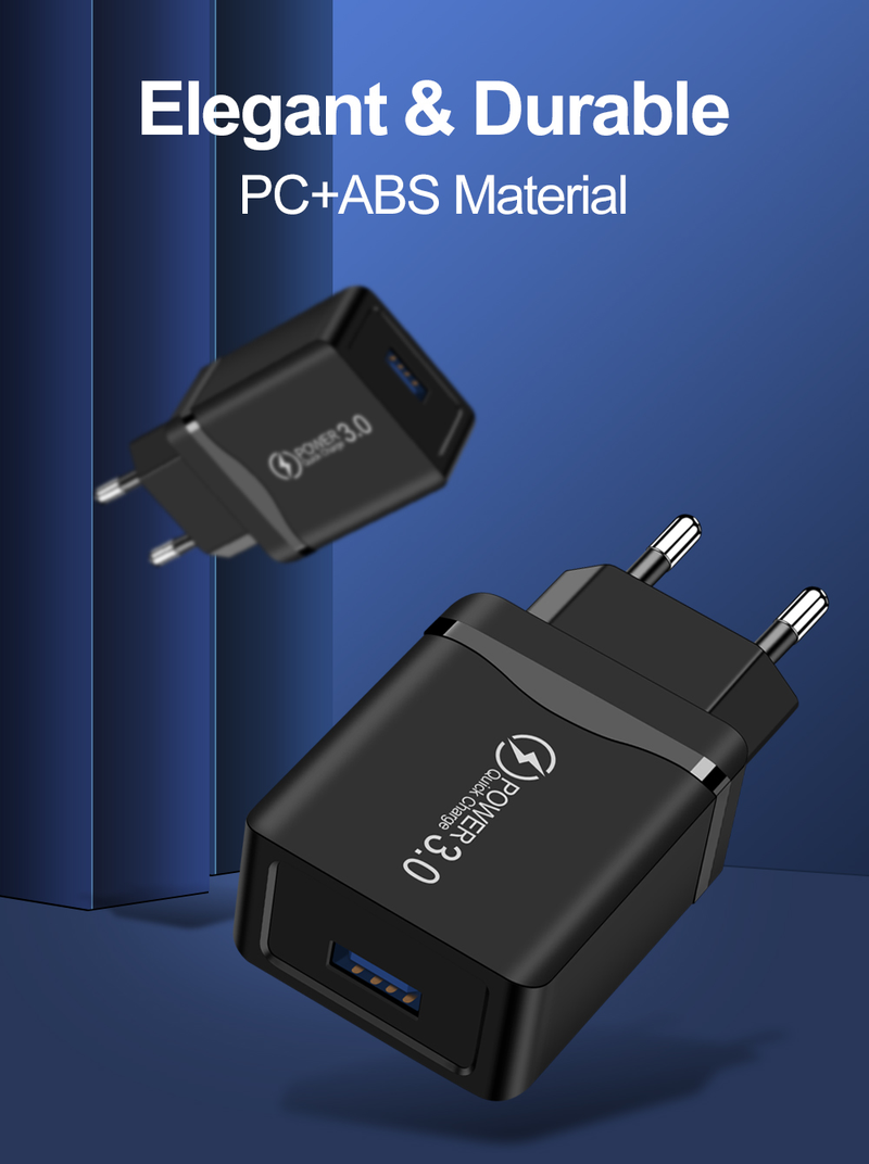 Şarj cihazı USB QC3.0 4.0 hızlı şarj cihazı iPhone, Samsung, Xiaomi, Huawei duvar adaptörü, cep telefonu şarj cihazı için uygundur_voghion.com