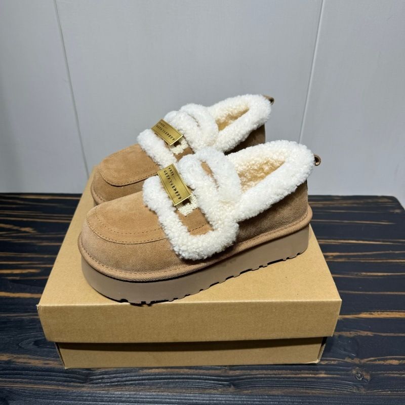 SF Express versandkostenfrei Dicke Sohle, Frottee-bestickte Schuhe, Winter 2025, Neuer Stil, Sangpo-Schafsfell, integriert, verdickt_voghion.com