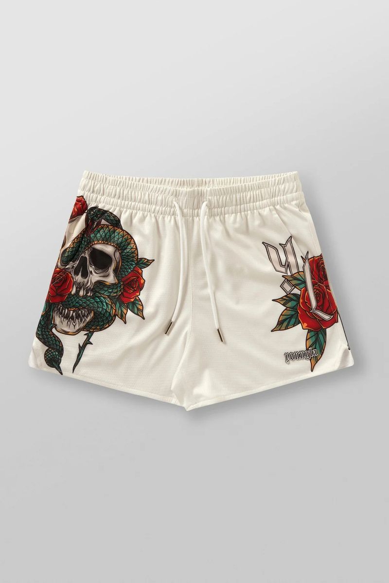 Pantaloncini sportivi americani da uomo, a un quarto di lunghezza, con teschio sopra il ginocchio, in mesh ad asciugatura rapida, traspiranti, da corsa, da spiaggia_voghion.com