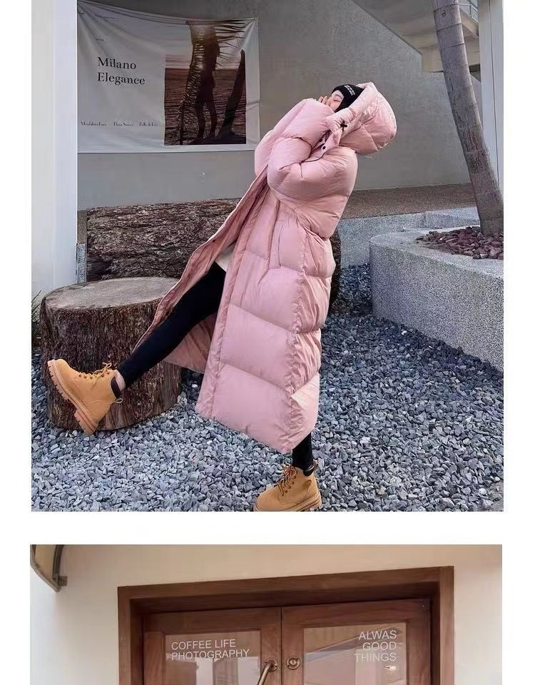 Women's Oversized Hooded Long Puffer Coat Winter Warm Thick Down Alternative Jacket With Pockets (Pink, Black, Khaki, Beige)_voghion.com