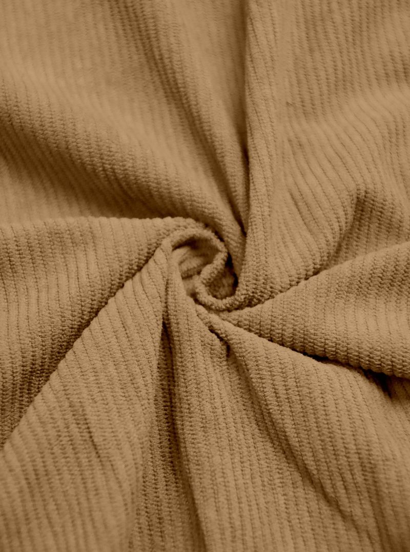 Lässige einfarbige Cord-Cardiganjacke mit Knöpfen, europäische und amerikanische Strickjacke_voghion.com