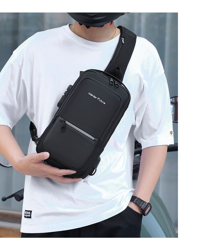 Fashionable Backpack Messenger Bag For Men Men's Shoulder Bag Large Capacity USB Oxford Waterproof Sports Chest Bag_voghion.com