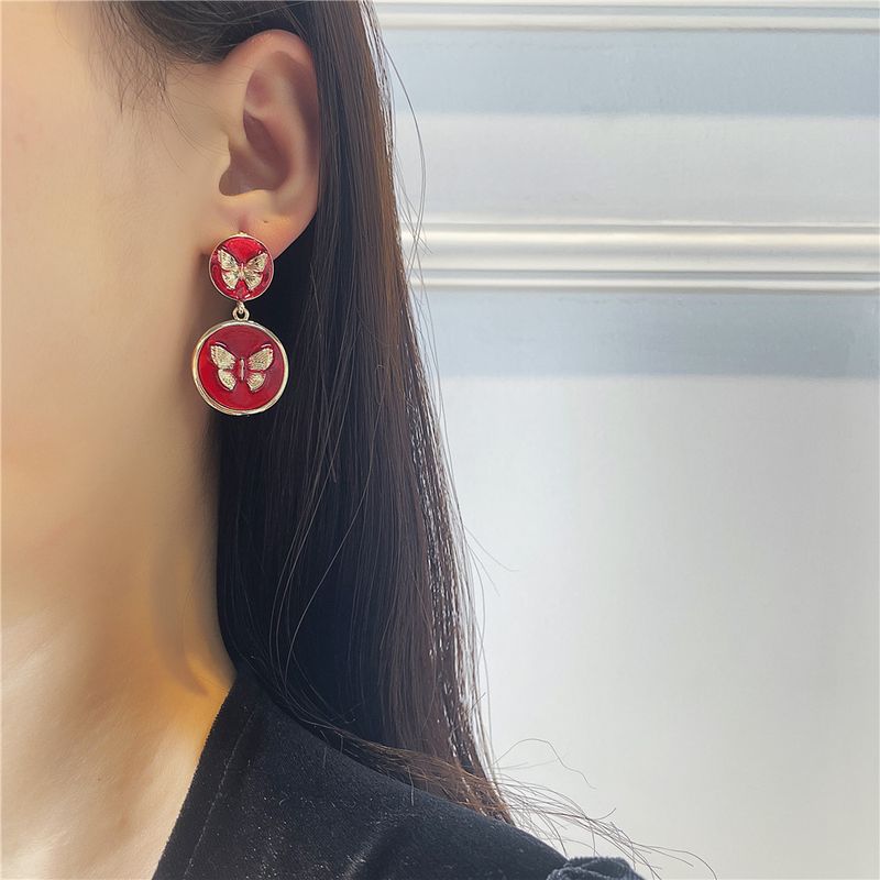 Vintage Butterfly Earrings With Versatile Style And Drip Oil Butterfly Earrings_voghion.com