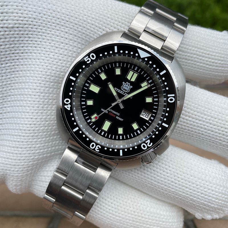 Nova chegada steeldive sd1974l relógio de mergulho mecânico safira cristal nh35 movt suíço luminoso 200m à prova dwaterproof água moda_voghion.com