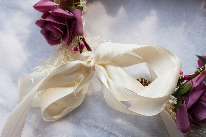 Printemps nouveau style usine en gros mariée demoiselles d'honneur simulation fleurs réglable bandeau de fleurs séchées bandeau guirlande hawaïenne_voghion.com