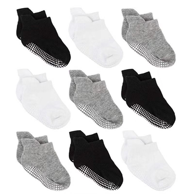 Calzini da barca in cotone per bambini, per bambini e bambine, modello 2025d, primavera-autunno, antiscivolo, con colla a punti, bestseller_voghion.com