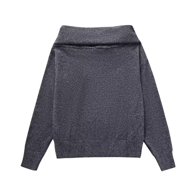 Camicia lavorata a maglia con design antirughe, stile personalizzato, tinta unita, nuova collezione autunnale da donna_voghion.com