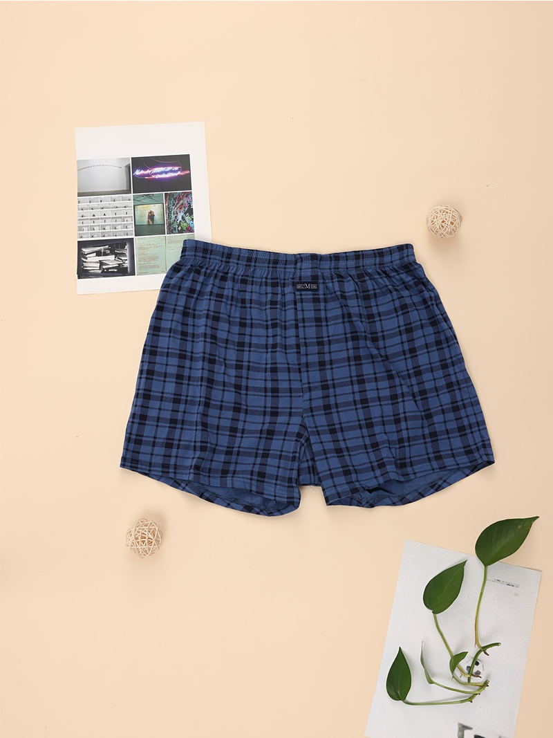 Erkek Rahat Kareli Boxer İç Çamaşırı_voghion.com