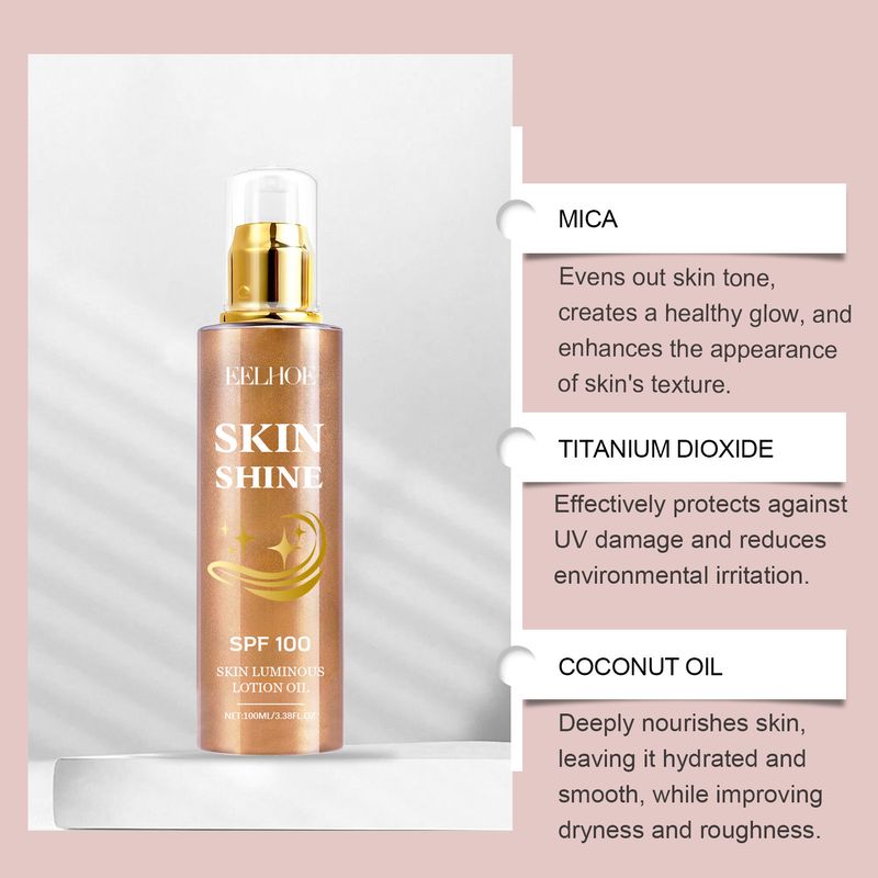 EELHOE Brightening Glitter Lightweight Moisturizing Body Skin Application Shiny Highlight Refreshing Protective Oil_voghion.com