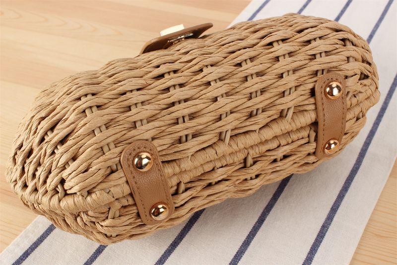 Ženske torbe, enodelna dropshipping nova tkana torba, nišni stil, tkana torba iz papirnate vrvi, vsestranska torba za na plažo ob morju_voghion.com