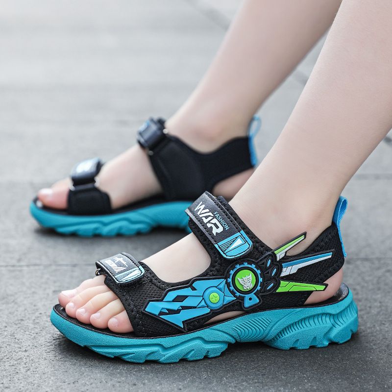 Sandali per ragazzi di qualità imbattibile, estate 2025, nuovi sandali di medie dimensioni per bambini, punta aperta, fondo morbido, leggeri, con velcro e cuscino d'aria, casual, da spiaggia_voghion.com