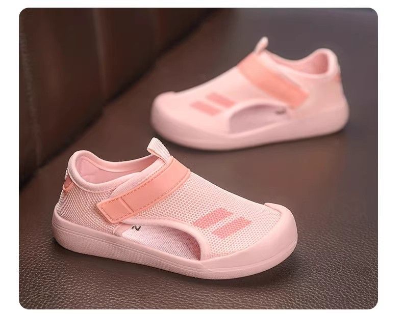 Sandali per bambini e bambine con punta chiusa, estate, nuove scarpe sportive da spiaggia per bambini, traspiranti, in rete singola cava, per bambine_voghion.com