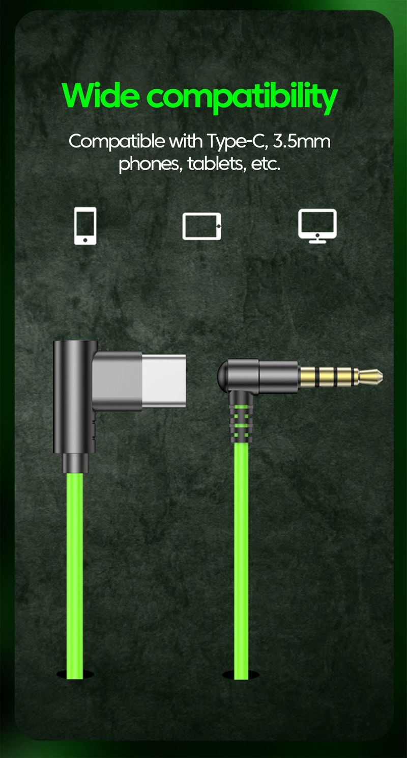 Écouteurs intra-auriculaires filaires 3,5 mm/Type-C DAC, prise coudée à 90 degrés, avec micro, écouteurs de sport pour téléphones portables_voghion.com