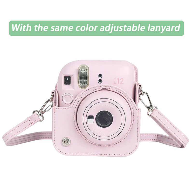 2023 für neue Fujifilm Instax Mini 12 Instant Film PU Ledertasche Hülle mit Schultergurt Kameratasche_voghion.com