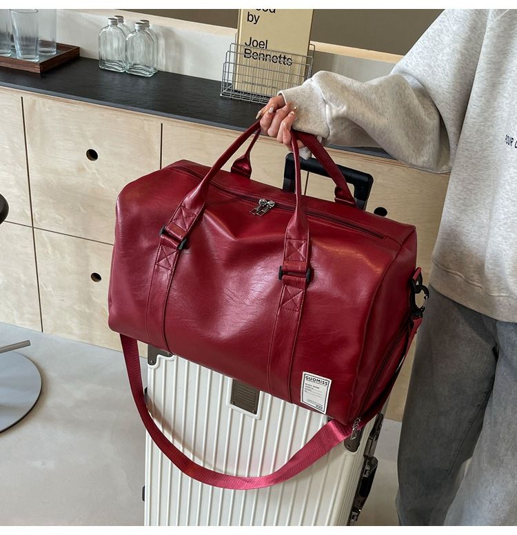 Borse da uomo Borsa da viaggio in pelle per uomo con separazione tra asciutto e bagnato, borsa da viaggio d'affari di grande capacità, borsa a tracolla in morbida pelle testurizzata, retrò_voghion.com