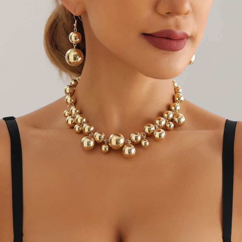 Gioielli esagerati con perline grandi, collarino corto, girocollo femminile, temperamento punk, collare di perline, ragazza piccante_voghion.com
