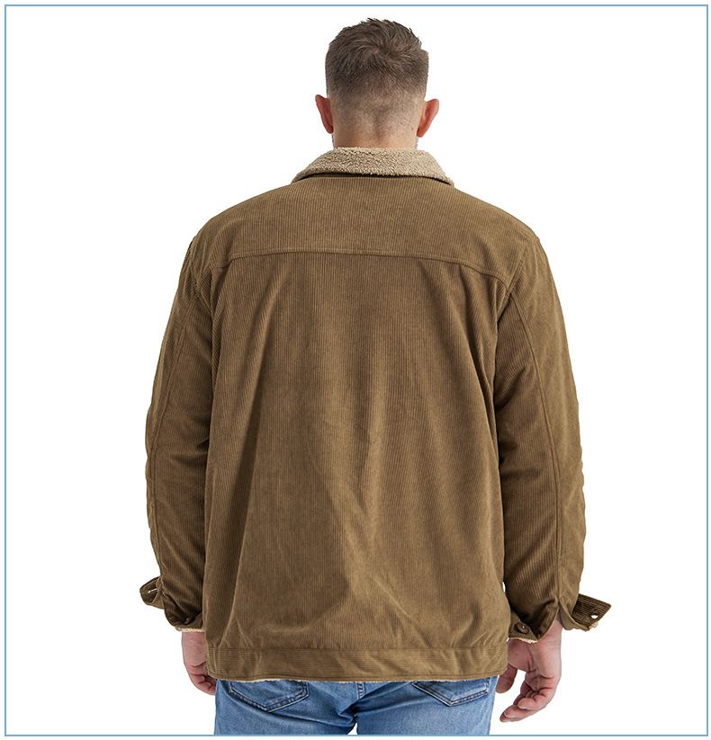 Men's Plus-Size Corduroy Winter Jacket – Lambswool-Lined Thick Coat For Cold Weather_voghion.com