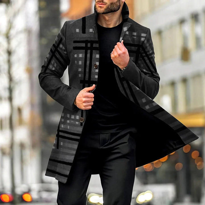 2024 autumn new mid length cardigan windbreaker long sleeved jacket men's_voghion.com