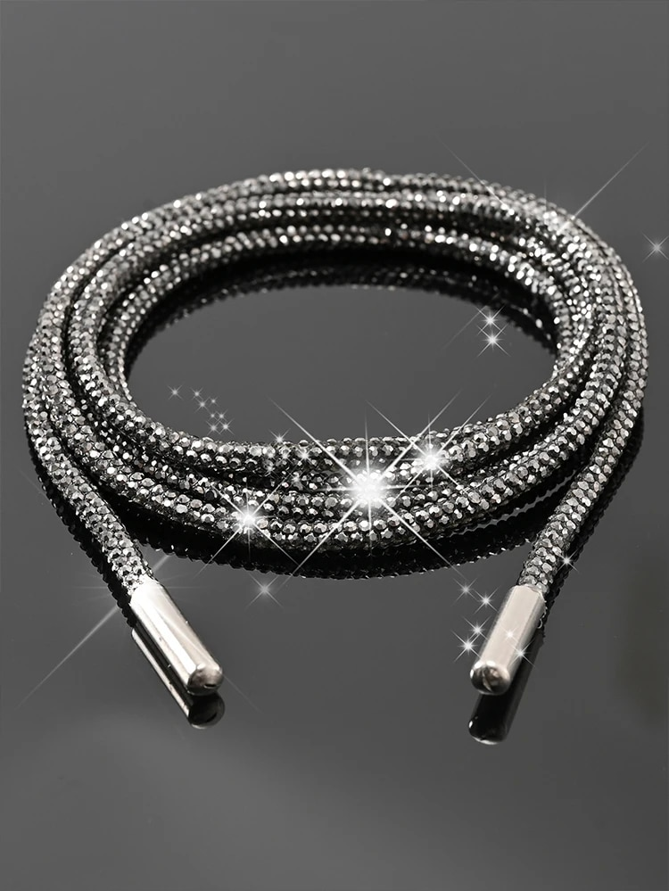 1 paio/2 pezzi lacci per scarpe con strass lacci per scarpe con diamanti stringa luminosa cinturino intrecciato incrociato cordoncino fai da te_voghion.com