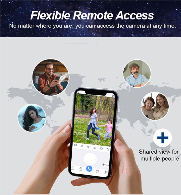 Telecamera di sicurezza solare 3MP WiFi/4G wireless per esterni con visione notturna, pannello solare, non necessita di alimentazione e Internet, memoria per scheda TF_voghion.com