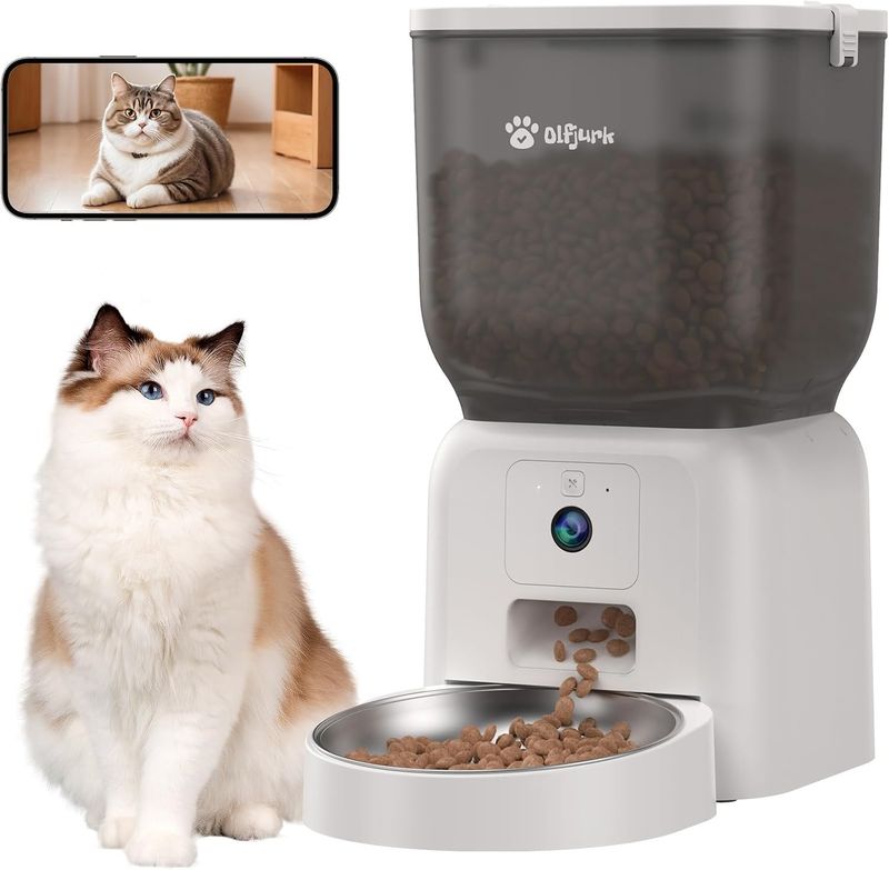 Automatic Pet Feeder With HD Camera And WiFi Connectivity (White)_voghion.com