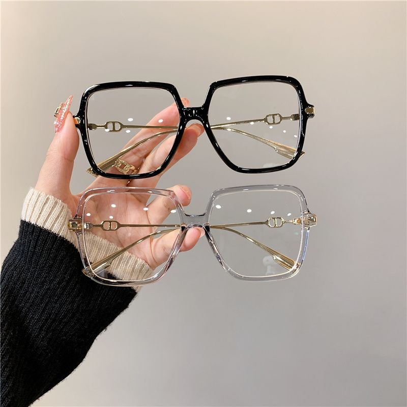 Fashion Fashion Oversized Square Eyewear Retro Women's Anti-blue Light Bloking Metal Frame Gla Trend Optical Computer_voghion.com