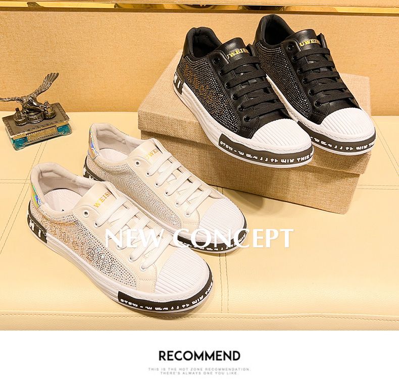 Wasserschnürschuhe für Herren im Frühjahr/Sommer 2025, weiße, kollisionssichere und diamantbesetzte Freizeitschuhe aus echtem Leder_voghion.com