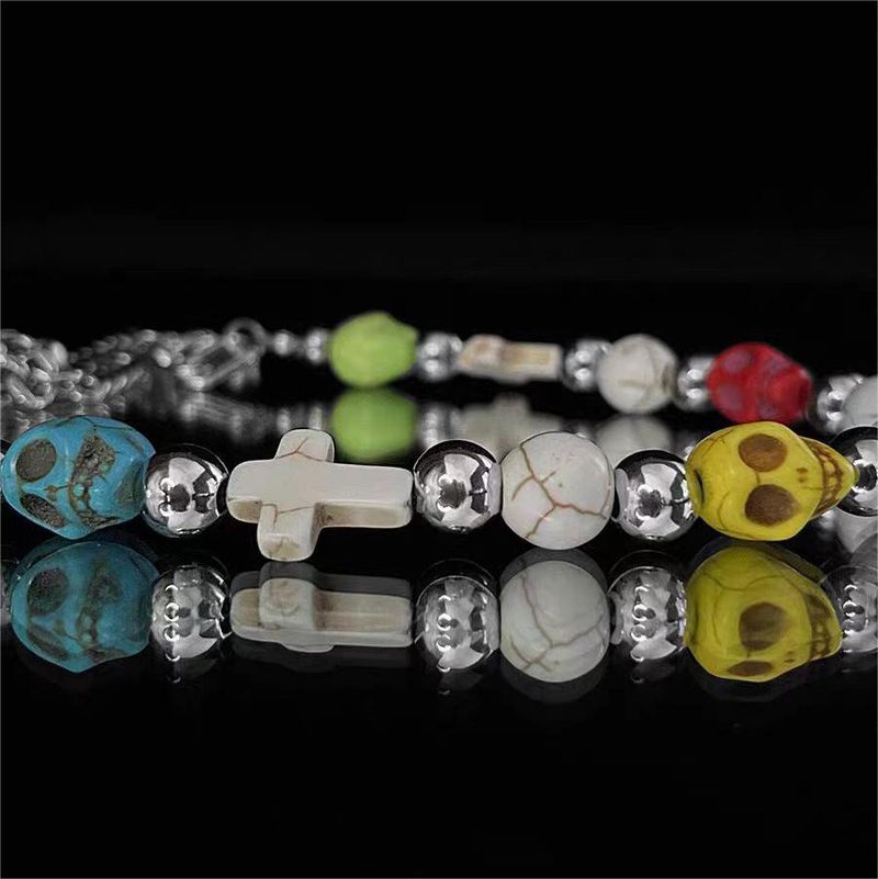 Collana con croce hip hop, personalità, ciondolo con teschio e fulmine, catena per maglione, uomo e donna, accessori in acciaio inossidabile_voghion.com