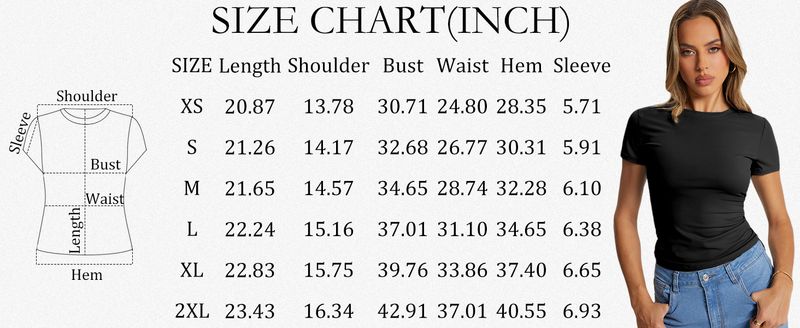 2025 Casual Summer Versatile Tight High Round Neck T Shirt Short Sleeve Slim Fit Hot Girl European And American Tops_voghion.com