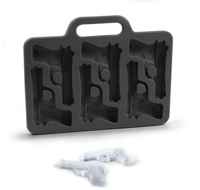 Stampo per cubetti di ghiaccio in silicone alimentare, 6 pezzi, stampo per cubetti di ghiaccio fai da te in silicone a forma di pistola, stampo per cubetti di ghiaccio in plastica_voghion.com