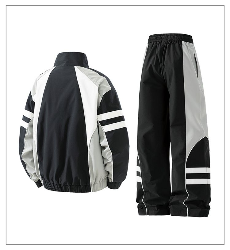 Inspiriertes Herbst-Set aus Jacke und Hose für Teenager – trendiges Streetwear-Outfit für Highschool- und College-Studenten (M-3XL, Marineblau/Schwarz/Weiß)_voghion.com