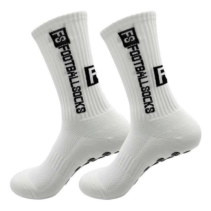 Chaussettes de sport, chaussettes mi-mollet pour hommes et femmes, chaussettes de basket-ball respirantes antidérapantes en silicone à fond de serviette_voghion.com