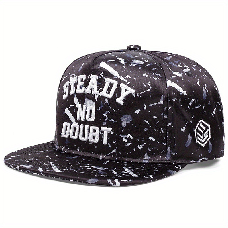 Men's and women's flat brimmed camouflage street embroidery letters, hip-hop hats, duck tongue hats_voghion.com
