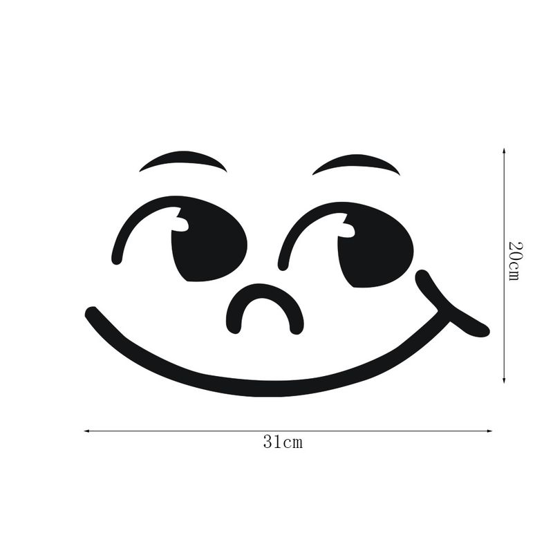MTT1002 funny smiley face toilet bathroom stickers, random PVC material printing_voghion.com