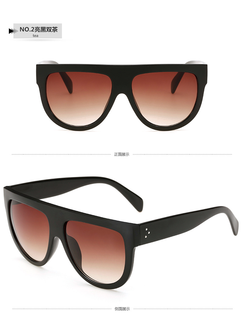 New Color Women Sunglass Unique Oversize Shield UV400 Gradient Vintage eyeglass fram Sun Glass Female Rivet_voghion.com