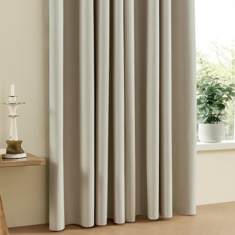 full blackout heat insulation curtains for bedroom with black lining room darkening noise reduction curtains_voghion.com