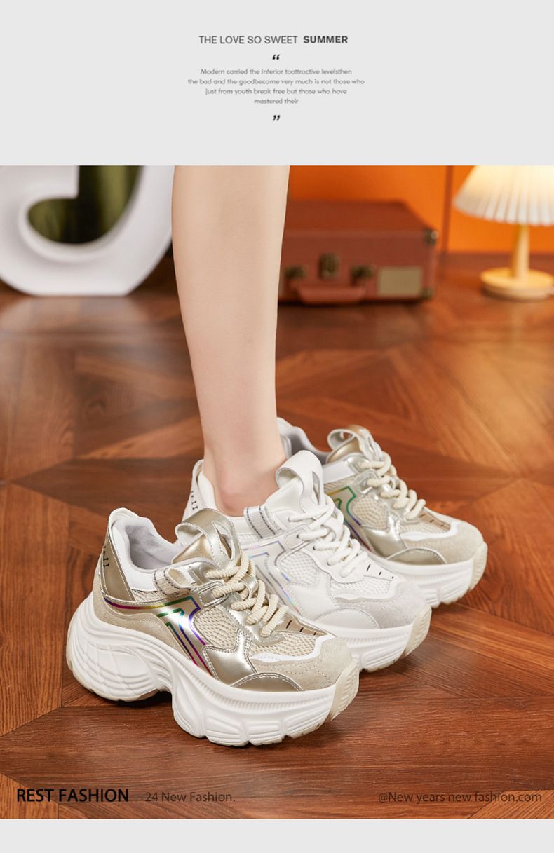 Thick soled dad shoes 2024 new autumn mesh breathable casual sports shoes, fashionable and versatile, with an inner_voghion.com