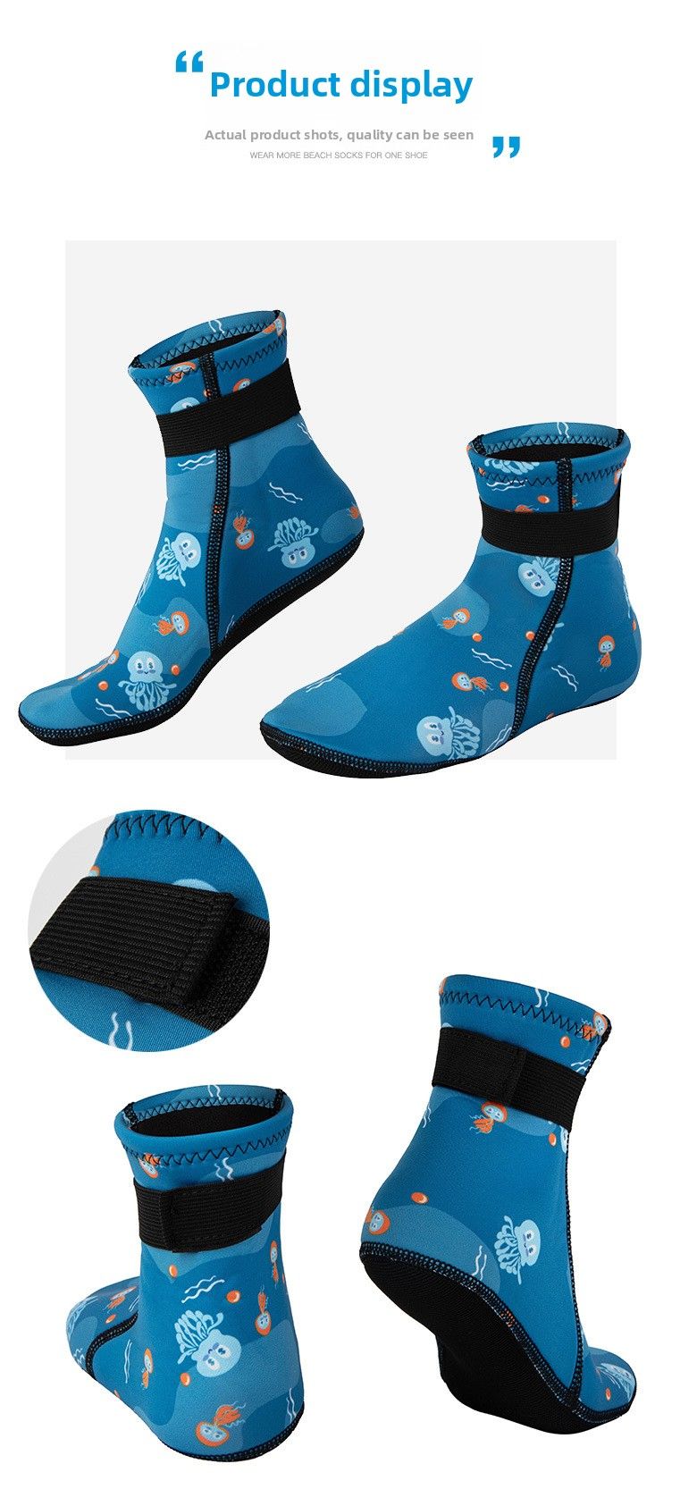 Calzini lunghi tubolari antiscivolo caldi da spiaggia per bambini da 3 mm, adatti per nuoto invernale, immersioni e snorkeling_voghion.com