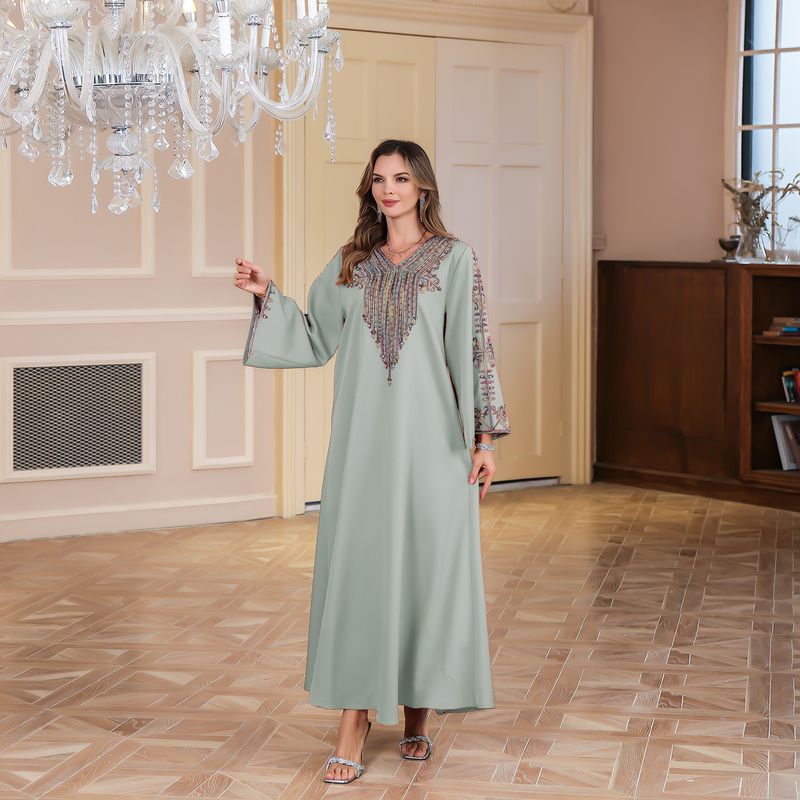 Women's Clothing Summer Elegant Rope Embroidery Robe Female Dress_voghion.com