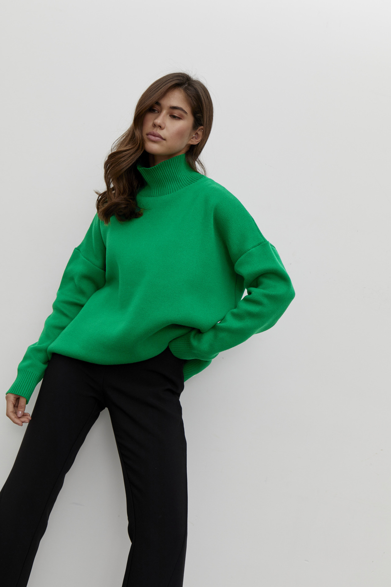 Vêtements pour femmes Mode féminine avec pull ample et chaud à demi-col roulé_voghion.com