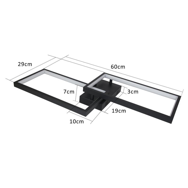 Glitzerlife Deckenlampe LED Deckenleuchte Schwarz - 40W Wohnzimmerlampe Dimmbar Mit Fernbedienung Aus Metall Modernes Design Für Esszimmer Arbeitszimmer Küche_voghion.com