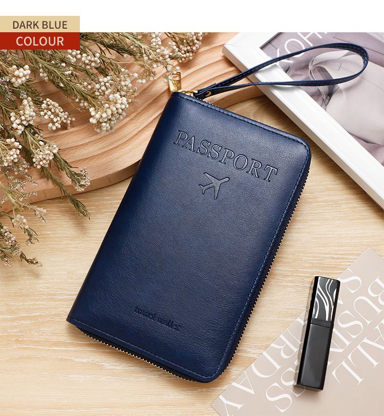 Passport Covers RFID Long Passport Holder Ticket Storage Document Bag Multifunctional Travel Zipper Handheld Passport Bag_voghion.com