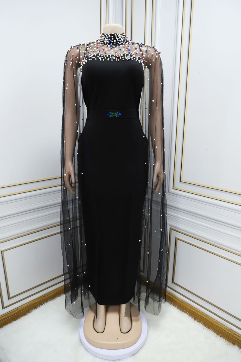 Kvinners mote beaded mesh kjole skjørt_voghion.com