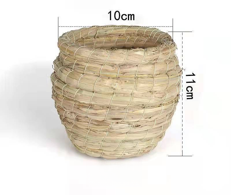 Strohgeflecht für Papageien, Unzertrennliche, Wellensittiche, Perlenfinken, Vogelnest-Brutkasten, langlebig und warm für den Winter,_voghion.com