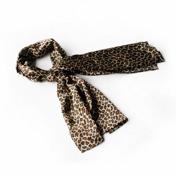 Blando Fashion Lady Leopard Print Subtle Natural Comfy Silk Scarf/Wrap/Shawl(Small)_voghion.com