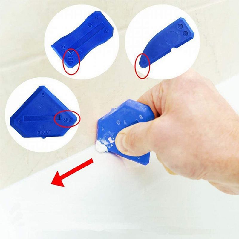 Kit di 19 utensili per sigillatura per pavimenti, porte e bagni: raschietto professionale per fughe con spatola in metallo, punte in gomma morbida e raschietti angolari_voghion.com